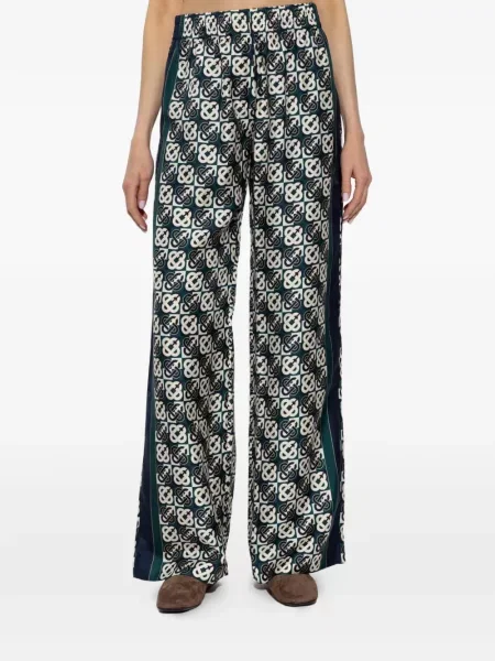 Pantaloni Casablanca de mătase cu imagine verde