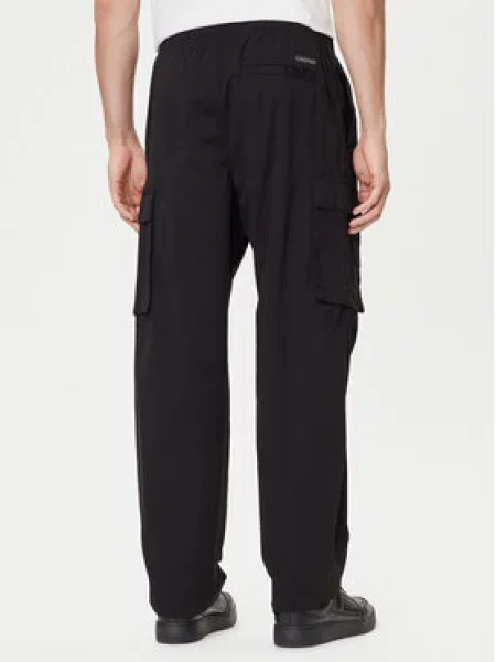 Calvin Klein Jeans Medžiaginės kelnės Straight Fit juoda