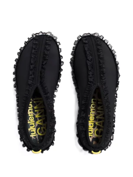 Chiloți Ganni cu volane slip-on negru