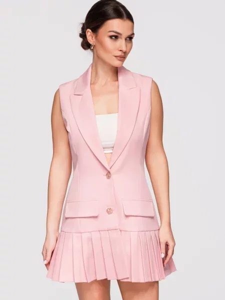 Rochie mini Edoti cu volane alb