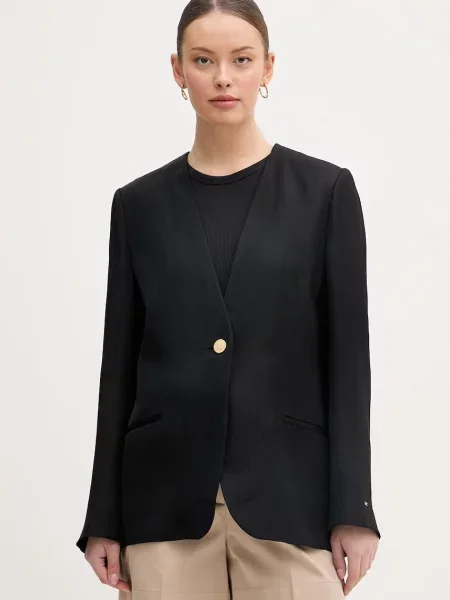 Tommy Hilfiger Sacou cu un singur rând de de damă cu vâscoză negru