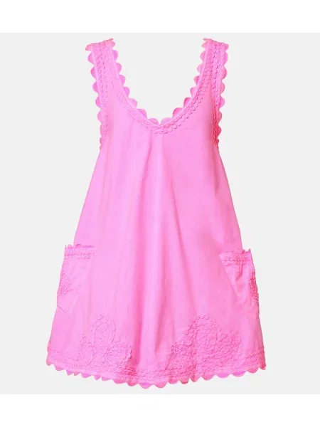 Rochie Juliet Dunn cu broderie din poplin roz