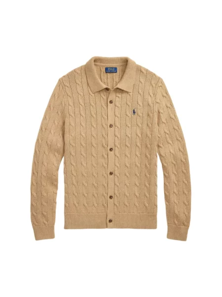 Kardigan rozpinany w kroju regular fit z czystej bawełny Polo Ralph Lauren beżowy