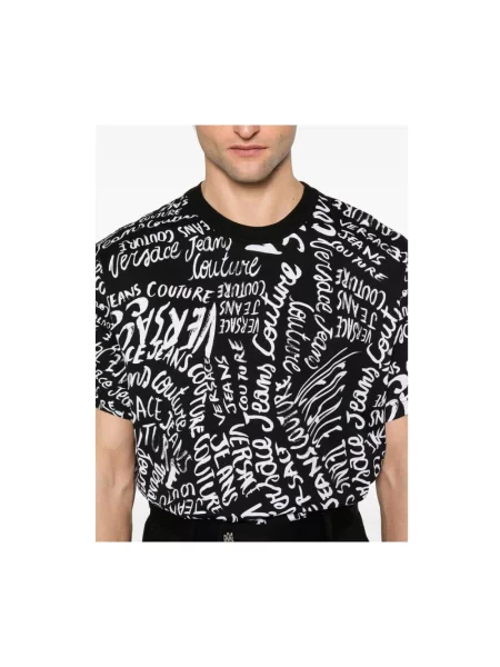 Koszulka Versace Jeans Couture z logo czarna
