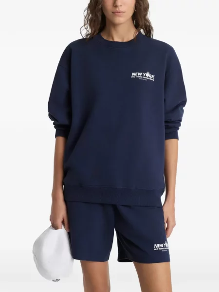 Pulover Sporty & Rich cu imagine cu decolteu rotund albastru