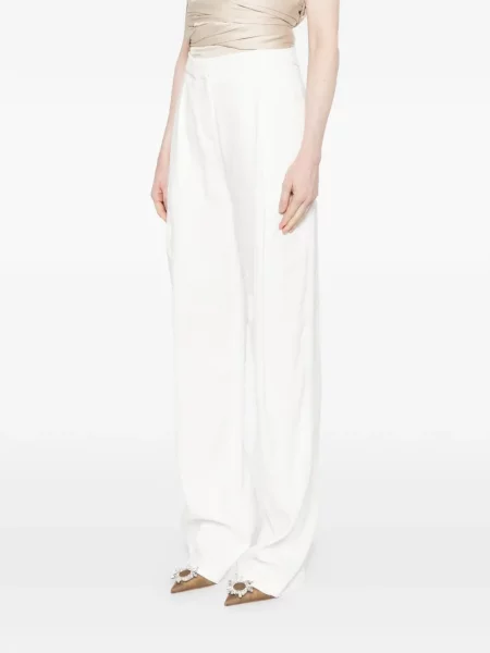 Pantaloni Elisabetta Franchi plisate alb