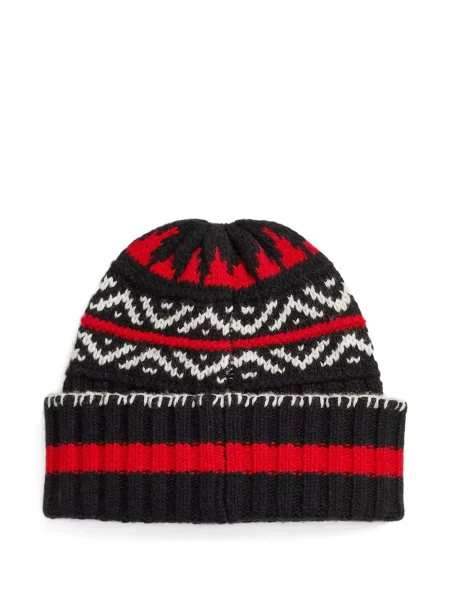 Căciulă Polo Ralph Lauren cu broderie cu două rânduri de nasturi alergare negru