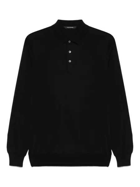Pletena polo majica Tagliatore crna