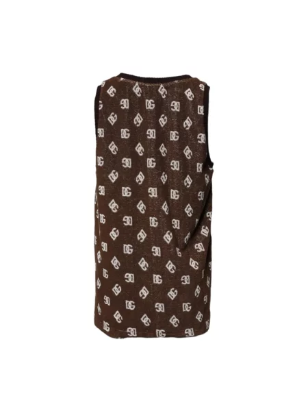Top Dolce And Gabbana z logo brązowy
