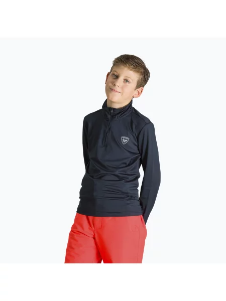 Rossignol Boy Zip Warm Stretch детски ски суитшърт черен