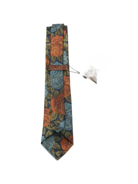 Cravată Etro cu model floral din jacard albastru