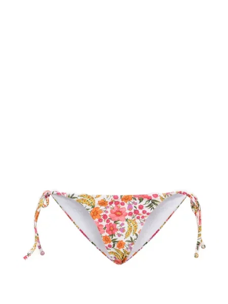 Bikini Farm Rio cu model floral cu legături alb