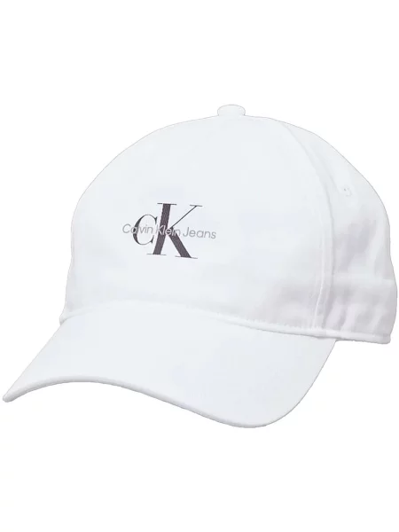 Šiltovka Calvin Klein Jeans s potlačou biela