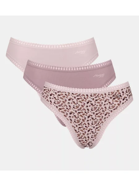 SLOGGI Slip pielii / maro / roz pal / negru bej