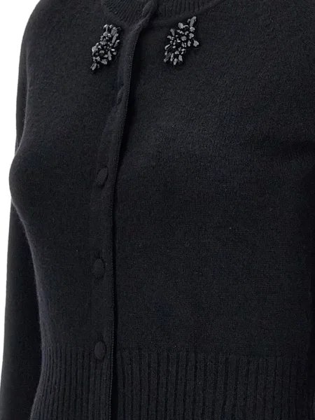 Cardigan Simone Rocha din cașmir cu mărgele negru