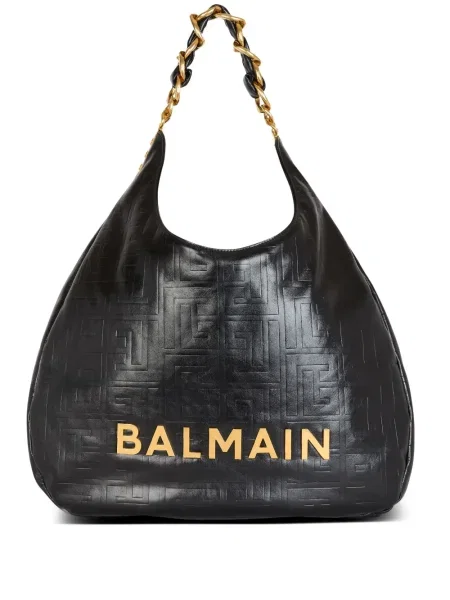 Geanta de piele Balmain din piele negru