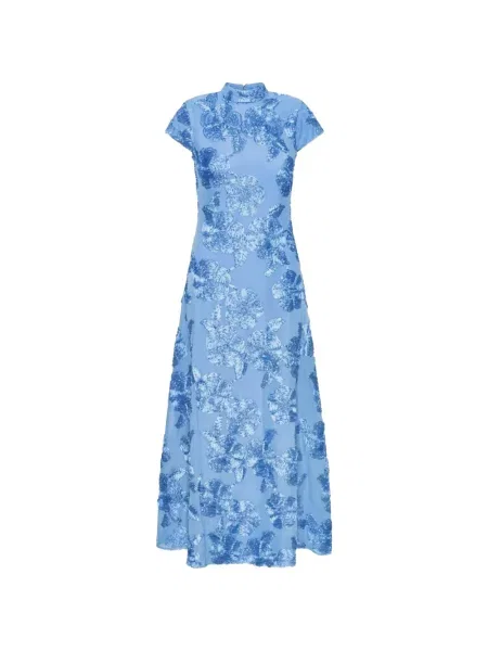 Rochie maxi Rotate Birger Christensen cu model floral de costum albastru