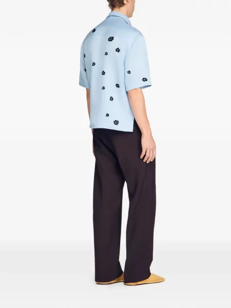 Cămașă Sandro cu model floral cu imagine albastru