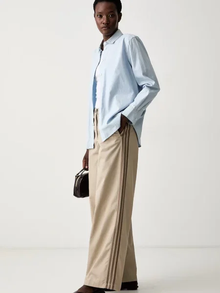 Adidas Originals nohavice dámske s bavlnou Tailored béžová