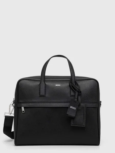 BOSS Black Aktovka torba Zair srebrno siva crna