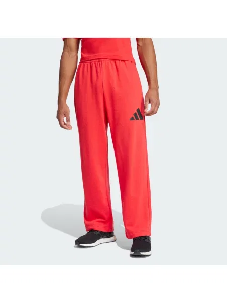 Spodnie Essentials Wide Leg 3 Bar Logo czerwone