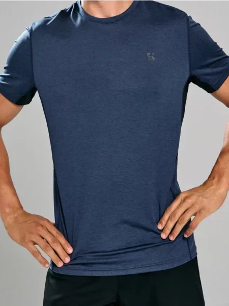 Sinsay Koszulka slim fit SNSY PERFORMANCE niebieski