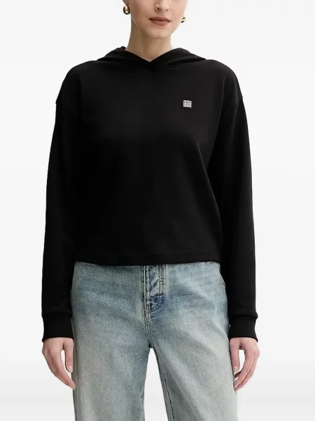 Hanorac cu glugă Armani Exchange cu autograf negru