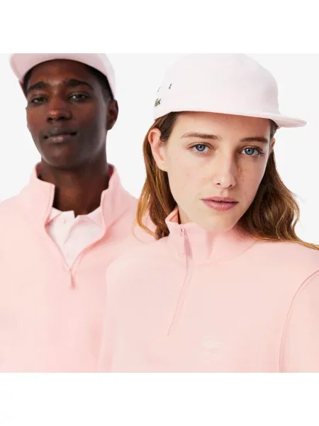 Lacoste Bluza Z Wysokim Kołnierzem różowy