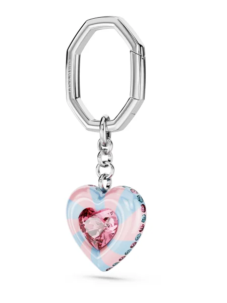 Swarovski Prívesky na kľúče svetlomodrá / svetloružová strieborná