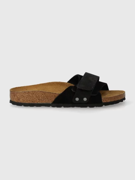 Birkenstock klapki skórzane Oita czarny