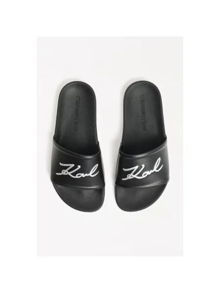 Klapki KARL LAGERFELD Kondo Signia black rubber czarne