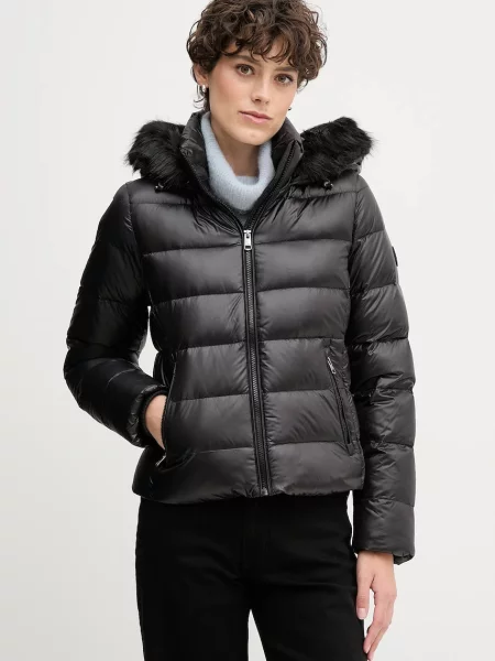 Péřová bunda Tommy Hilfiger přechodná černá