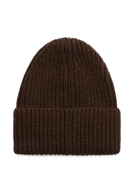 Căciulă Woolrich tricotate cu autograf maro