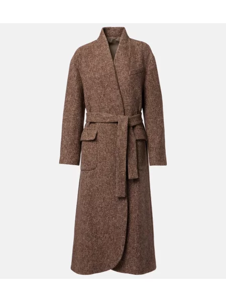 Palton Brunello Cucinelli de lână maro