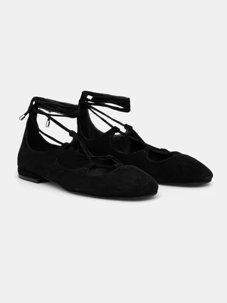 Answear Lab balerini din piele intoarsa negru