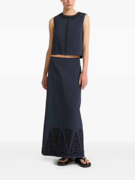Top Yves Salomon cu broderie albastru