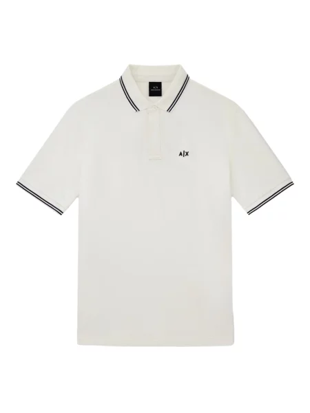 Armani Exchange polo tričko pánske s elastanom biela