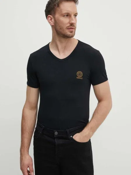 Тениска Versace с принт черно