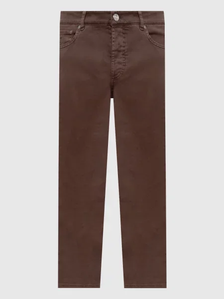 Джинси з логотипом Brunello Cucinelli коричневі