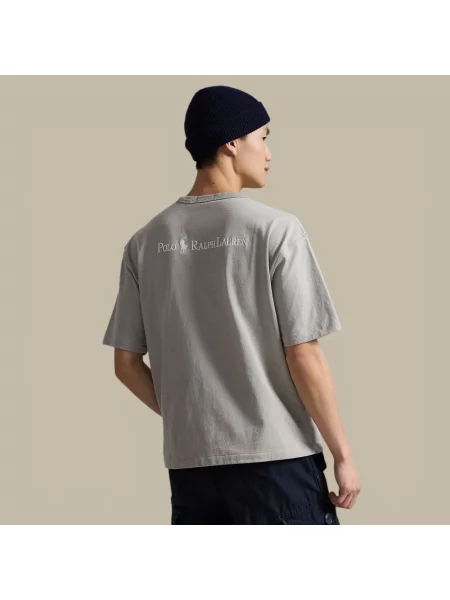 Koszulka polo Polo Ralph Lauren z krótkim rękawem szara