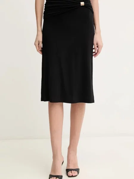 Herve Leger fustă Valentina midi evazati negru