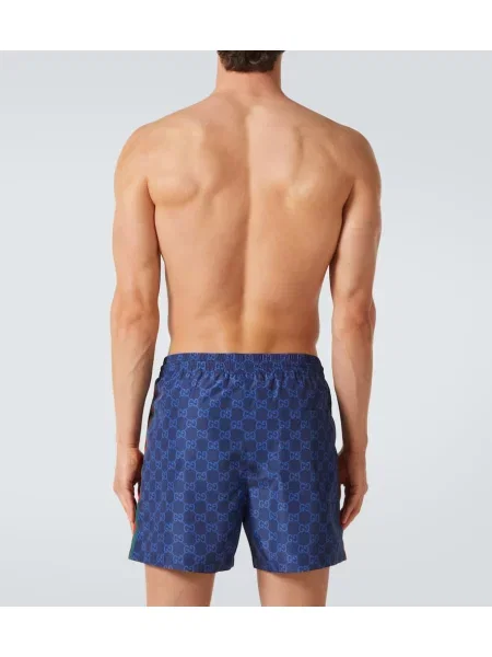 Slip de baie Gucci cu dungi albastru