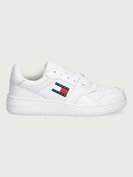 Pantofi Tommy Jeans retro alb