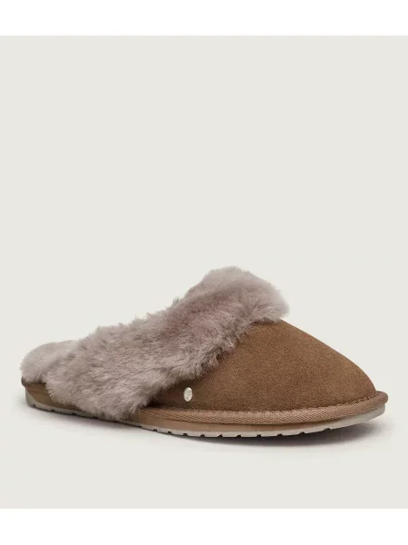 EMU Australia Căptușite papuci de casă Jolie |shearling | piele întoarsă zamsz | cu adaos de lână maro