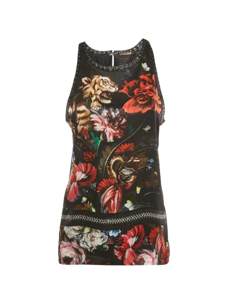 Top Roberto Cavalli cu model floral cu imagine negru