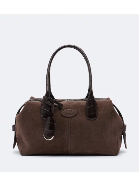 Geantă shopper Tod's din piele de căprioară maro