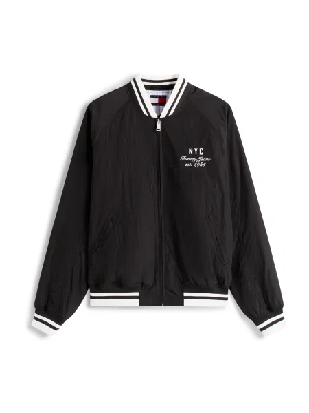 Tommy Jeans Prehodna jakna črna bela