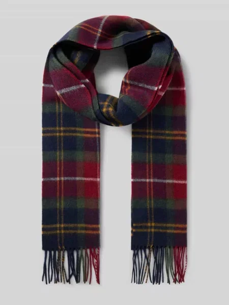 Barbour szalik wełniany multicolor wzorzysty