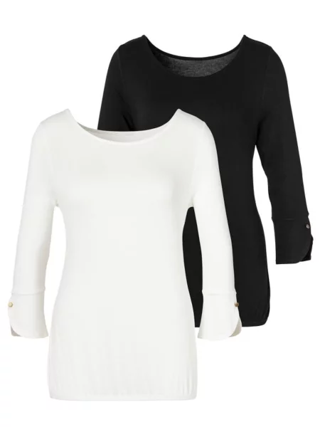 VIVANCE by LASCANA Tricou crem negru
