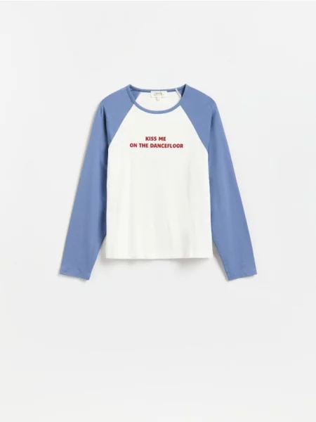 Reserved Tricou cu mânecă lungă și adaos de multicolor